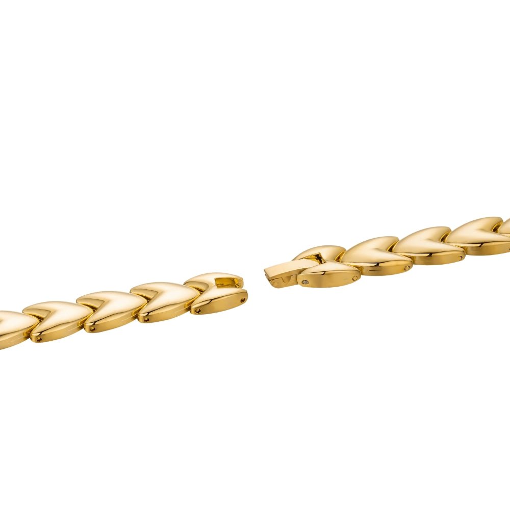 Gold Kouvr braided bracelet on a white background
