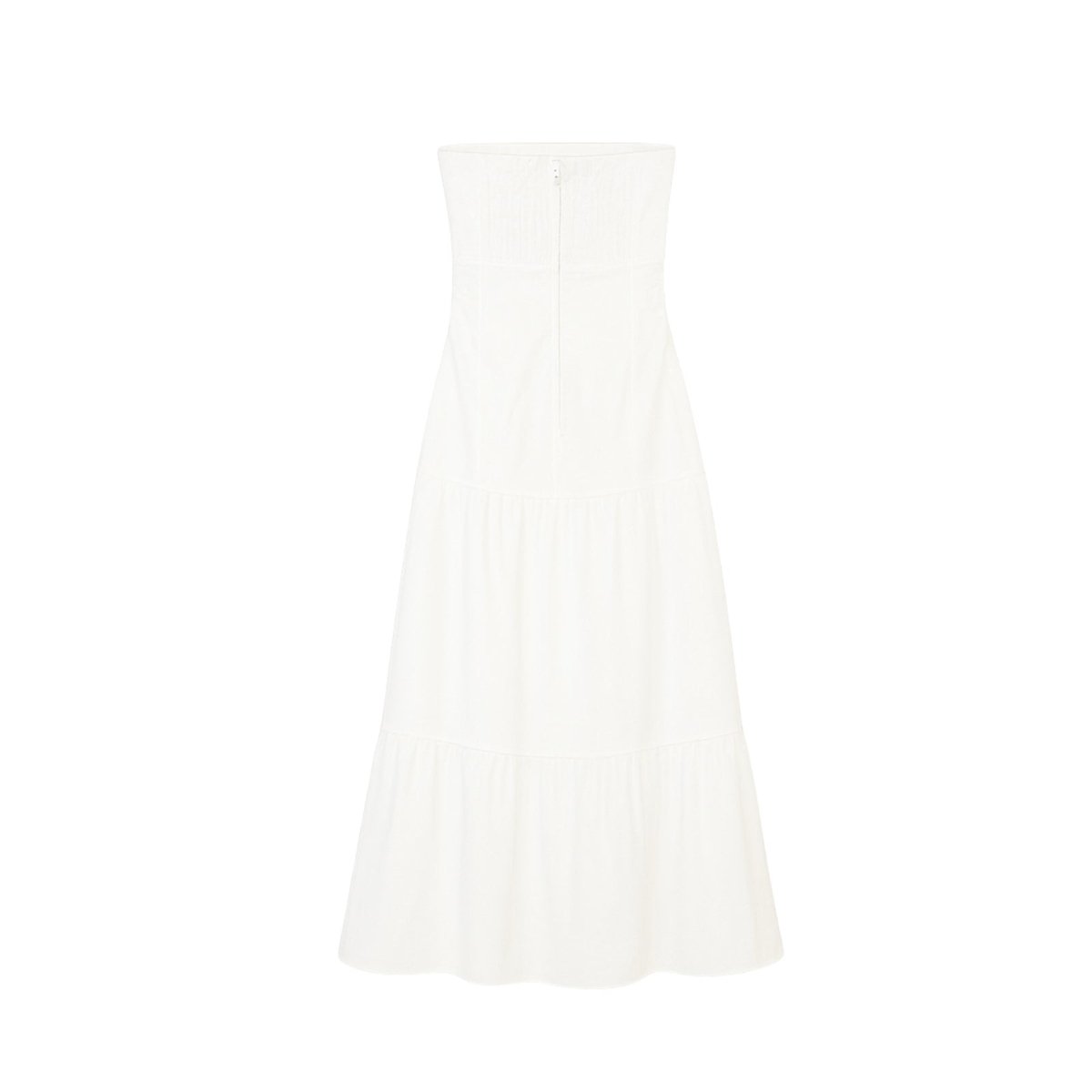 White Kouvr strapless dress on a white background