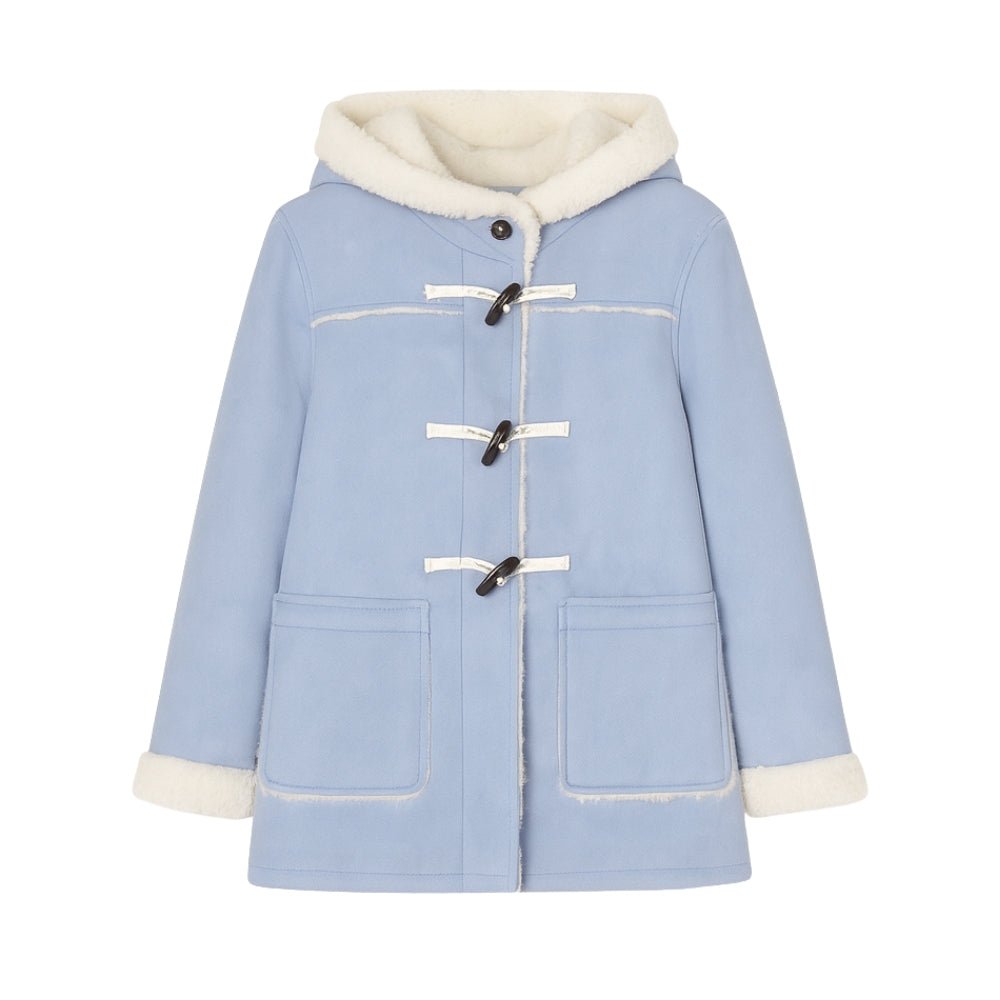 sherpa lined," "toggle coat," "hooded winter jacket," and "faux suede outerwear