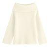 Cream-colored kouvr ribbed knit skirt on a white background
