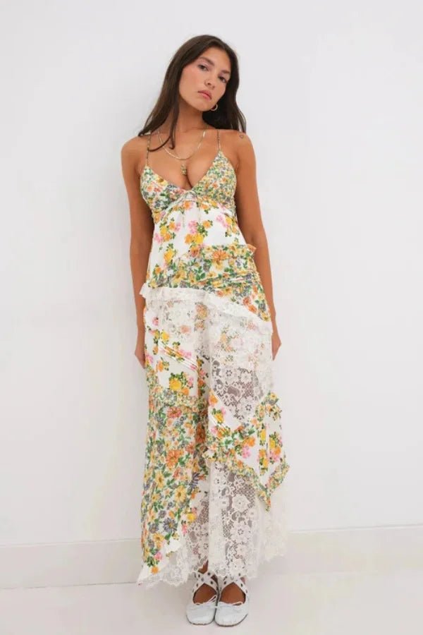 strapless open back dress Timeless Halter Maxi Dress – Hand-Dyed Open Back Dress with High Slit main image 1