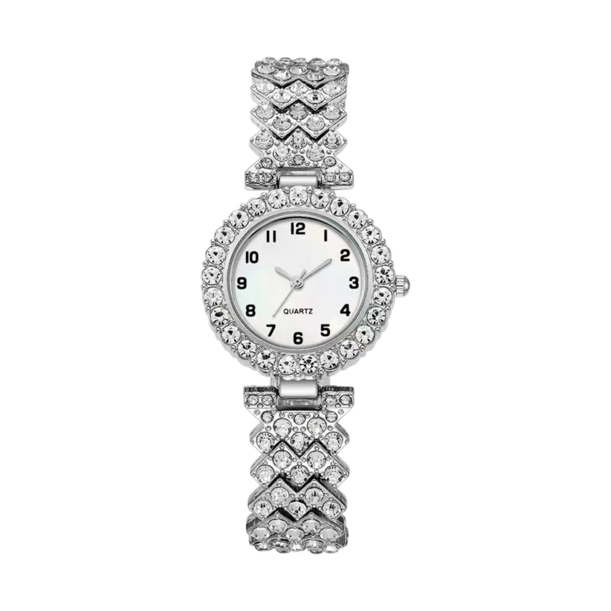 The Kouvr Maya women's crystal-encrusted watch and bracelet gift set in a bright silver-tone finish.