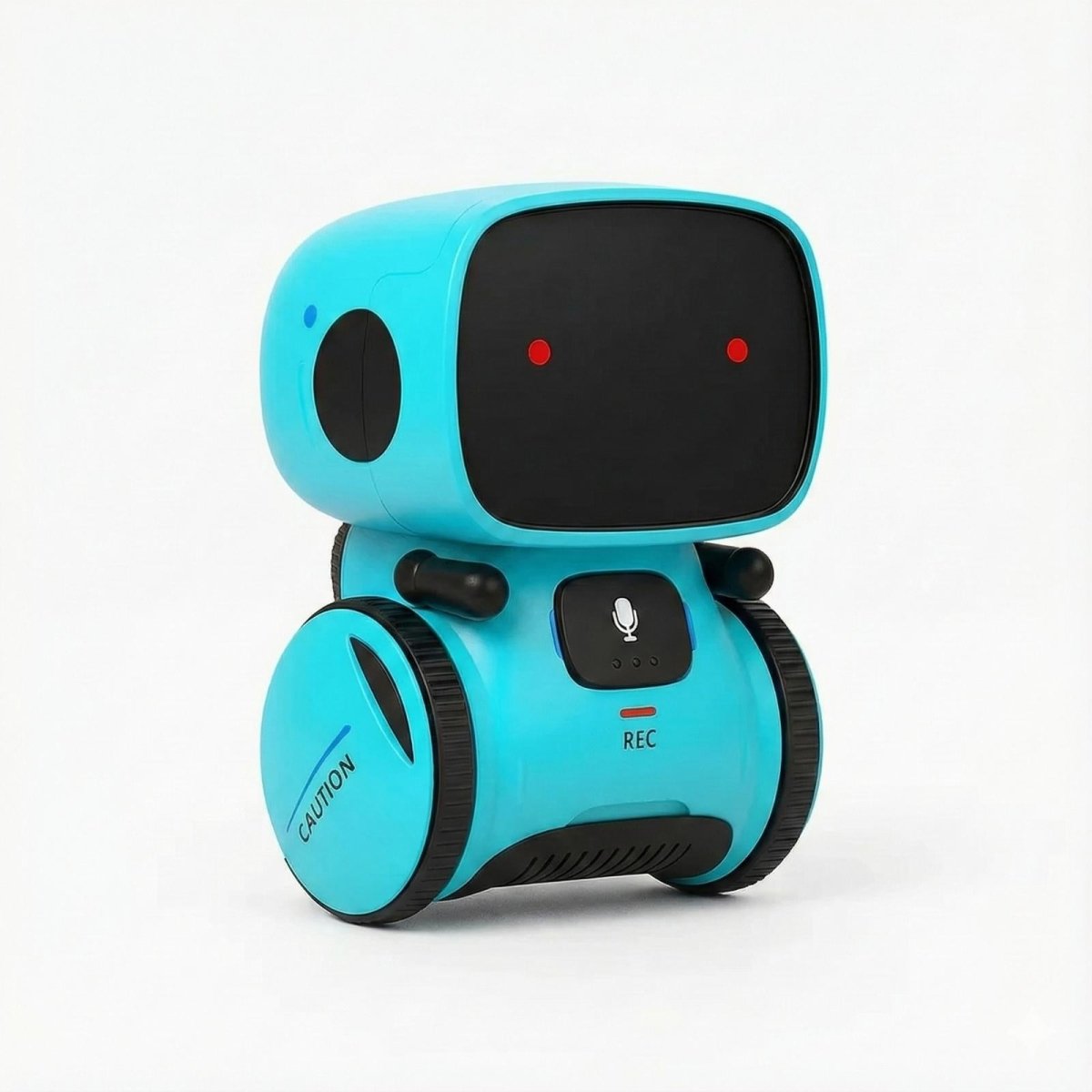 The blue Kouvr Groovebot smart interactive robot toy for kids, shown from the front on a clean white background.