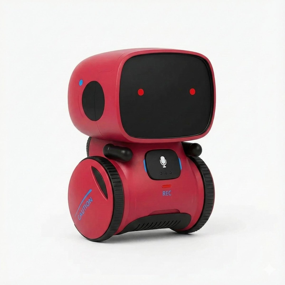 The red Kouvr Groovebot smart interactive robot toy for kids, shown from the front on a clean white background.