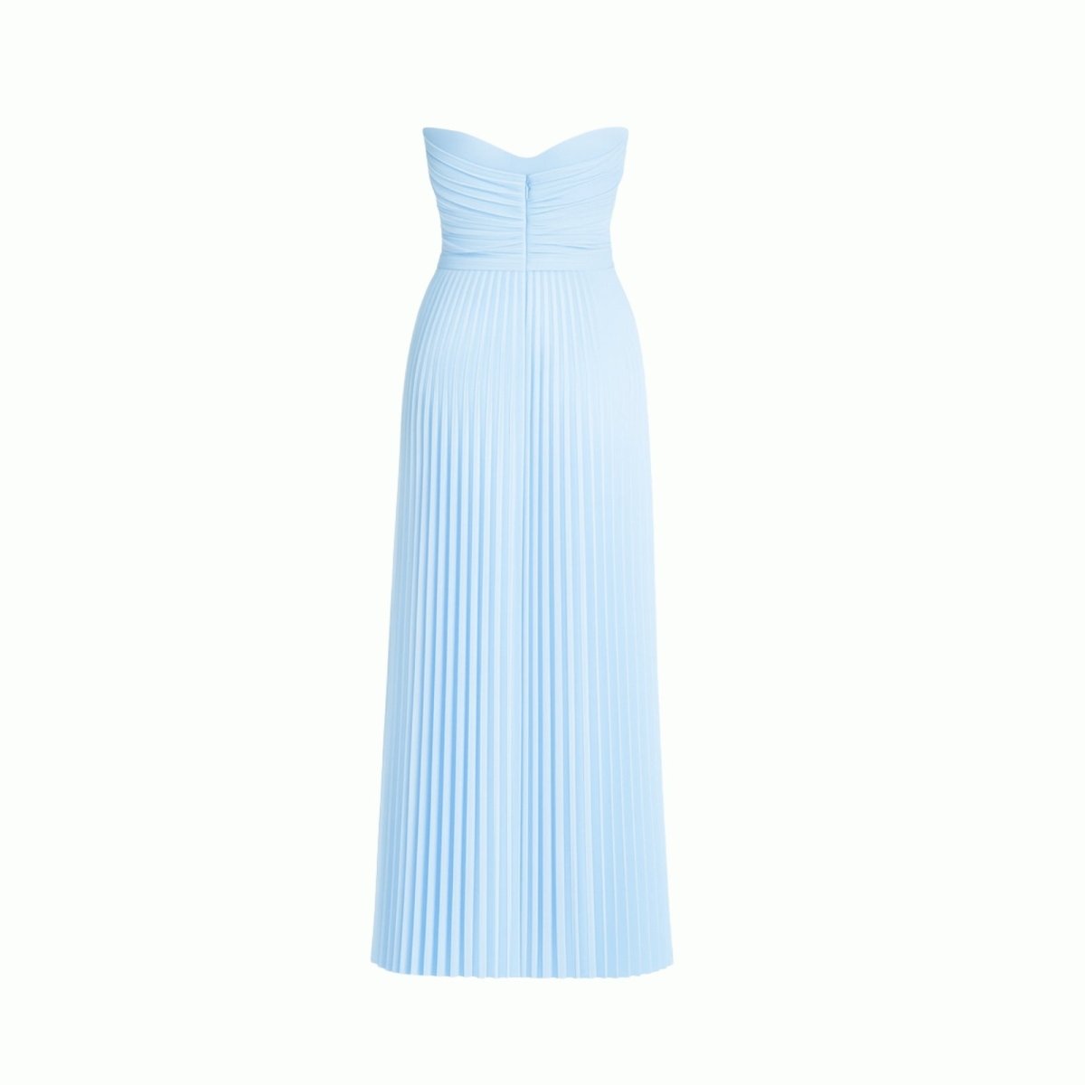 Light blue kouvr pleated dress on a white background