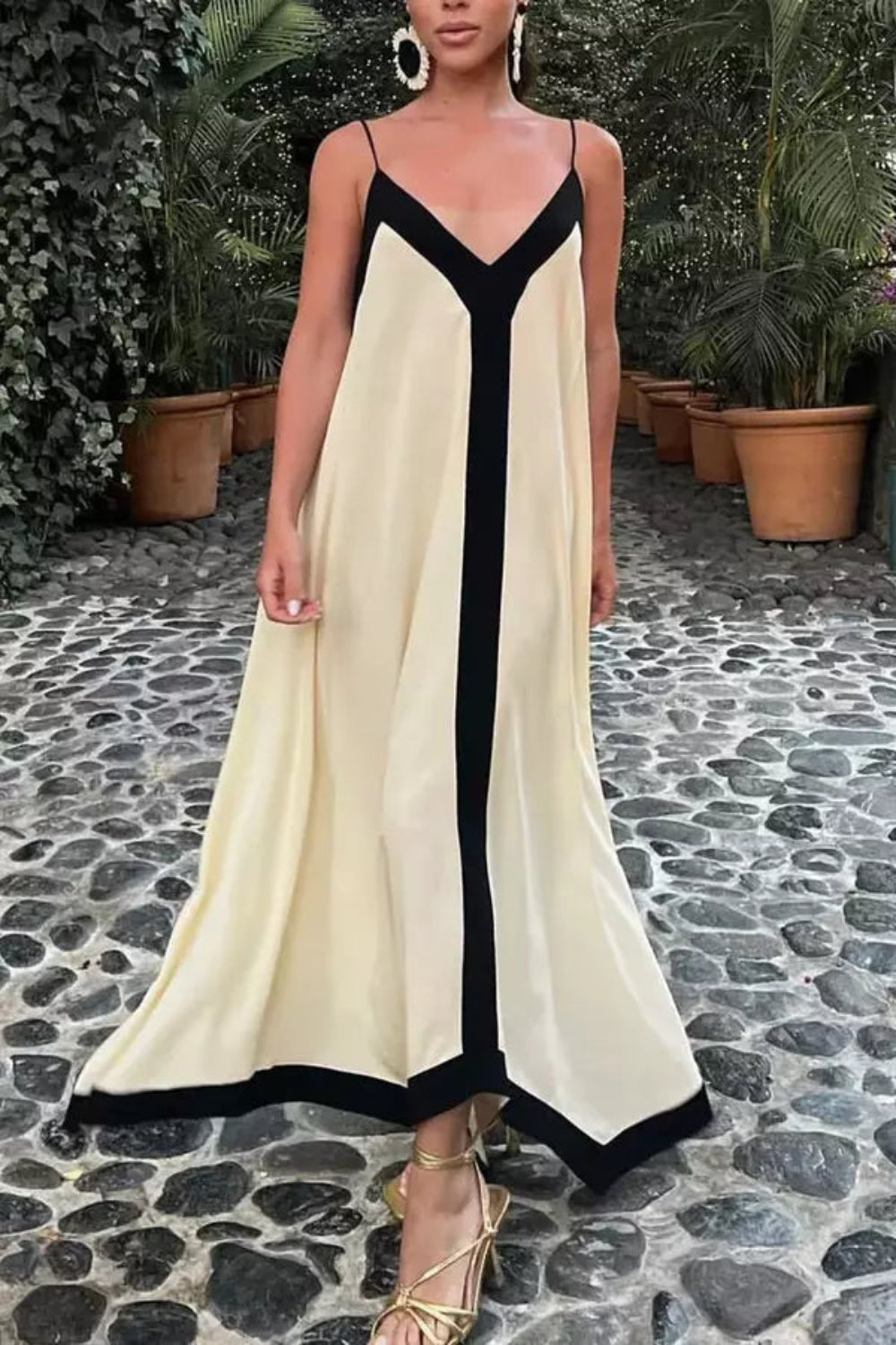 knee length dresses for ladies Evianna Backless Satin Maxi Dress main image 0