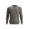 Front view of the Kouvr men's long sleeve crewneck sweater in grey, highlighting the detailed waffle knit texture.