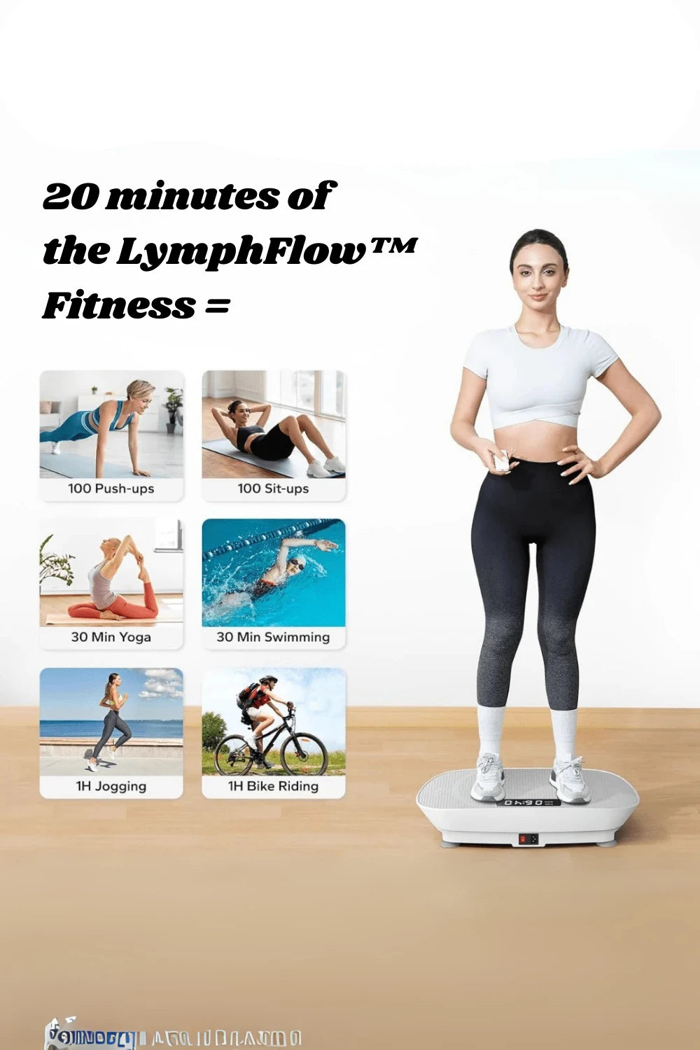LymphFlow Fitness whole body vibration plate for lymphatic drainage and home workouts