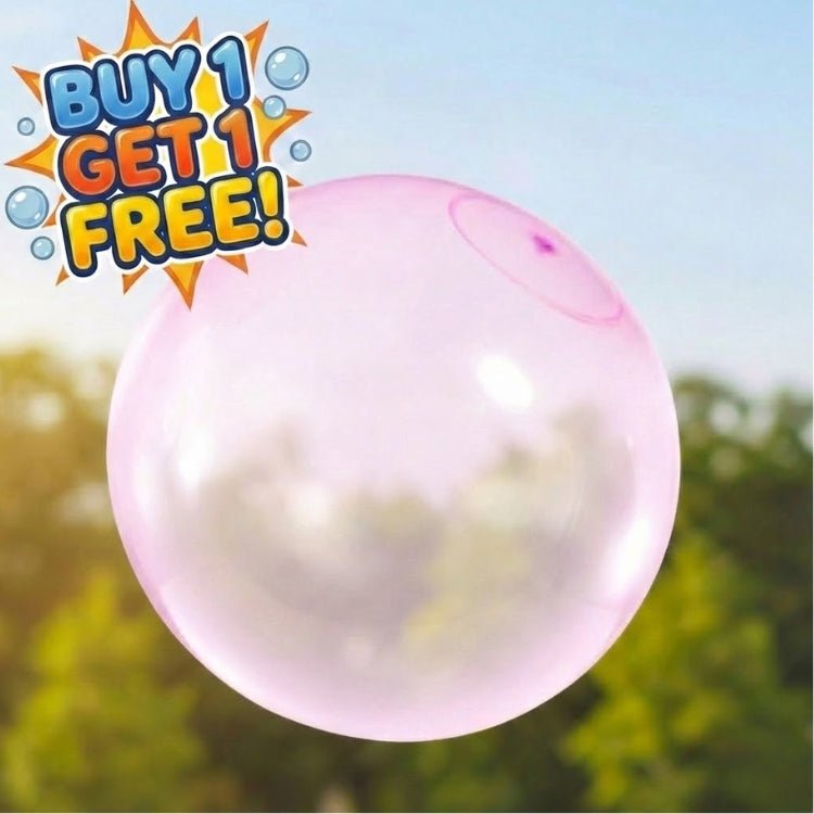 Large pink transparent inflatable bubble ball toy, perfect for outdoor birthday parties and summer play.