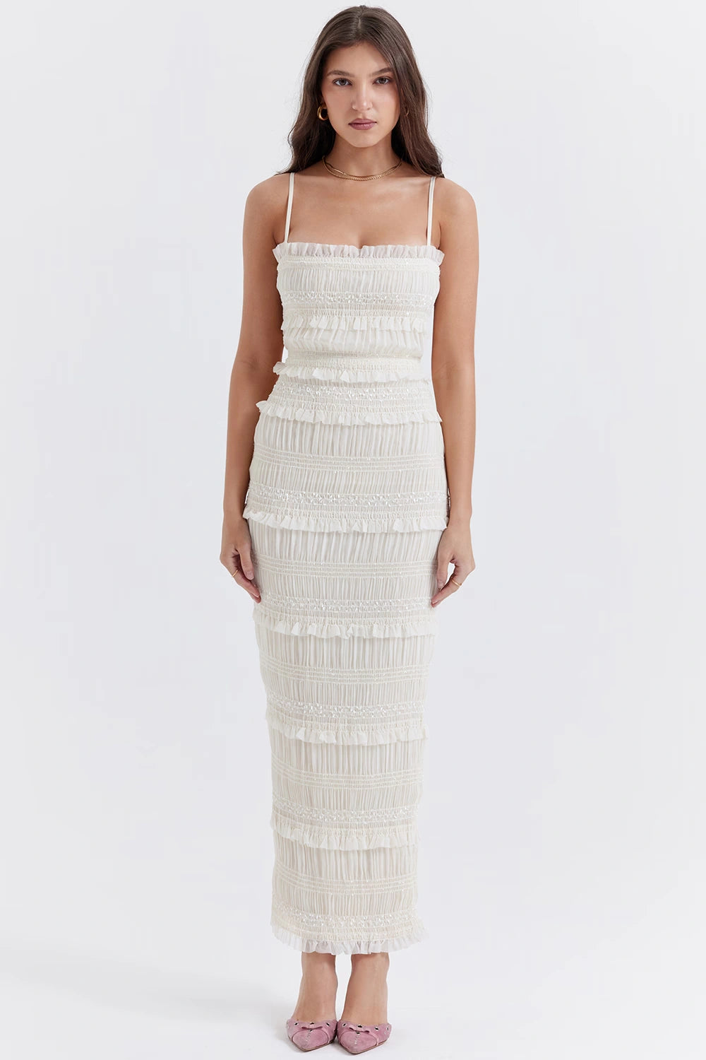 Hannie Sequin Pleat Dress