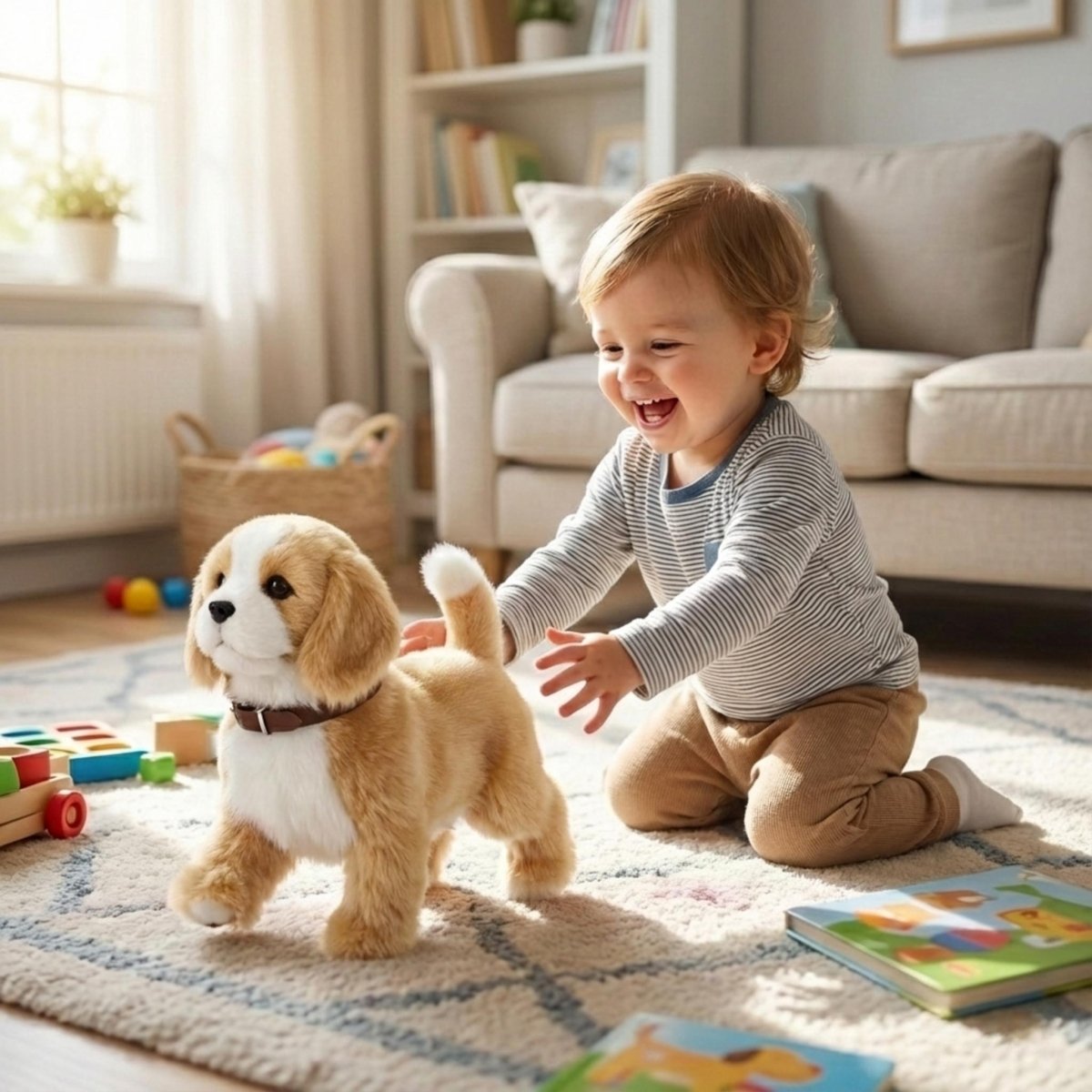 Realistic Beagle Toy – Interactive Walking, Barking & Wagging Electronic Pet