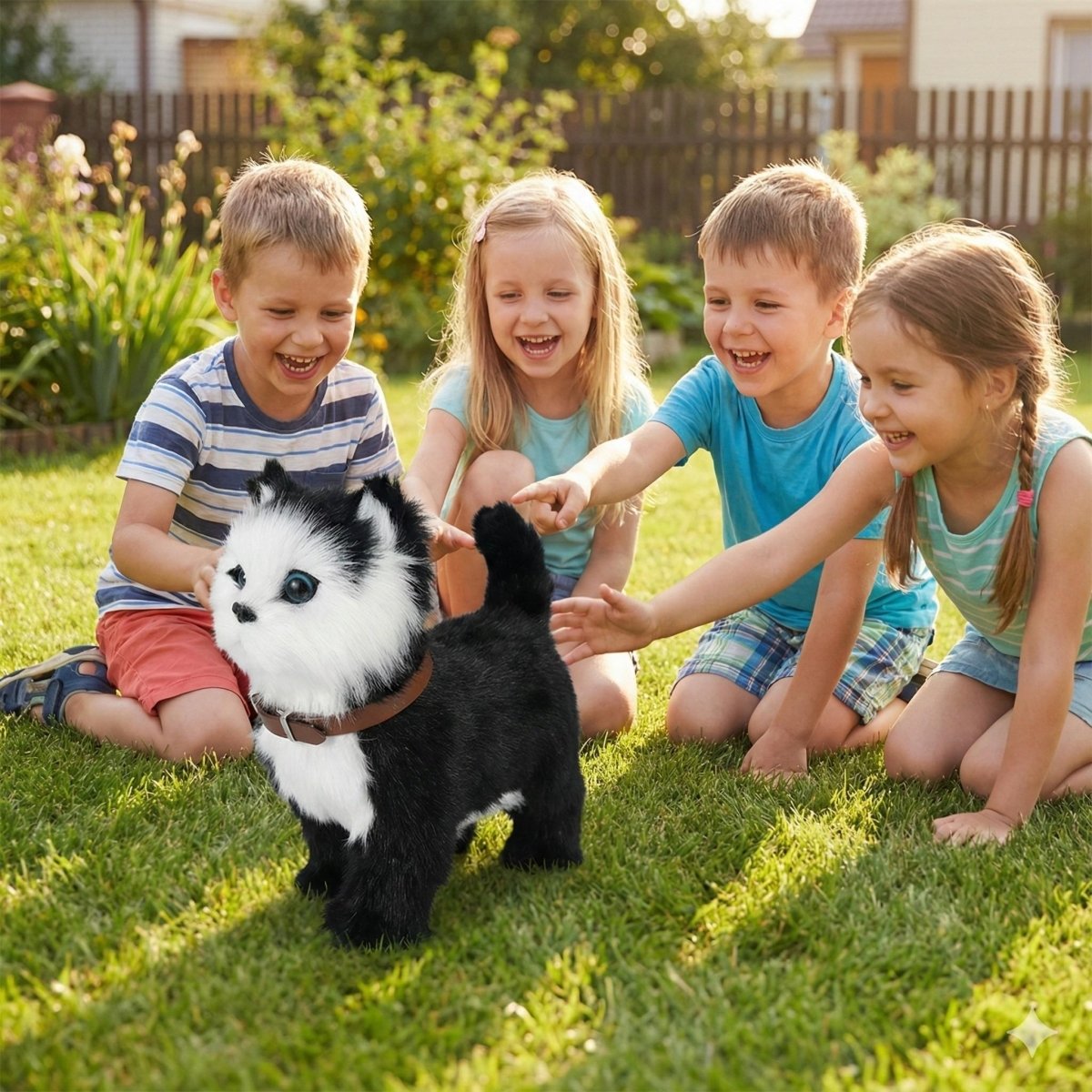 Realistic Interactive Tuxedo Kitten – Walking & Meowing Electronic Pet Toy
