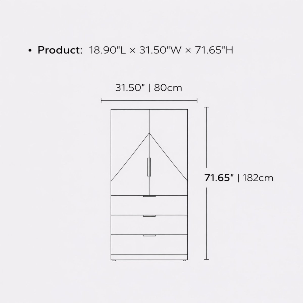 Apex Armoire | Geometric Fluted Wardrobe