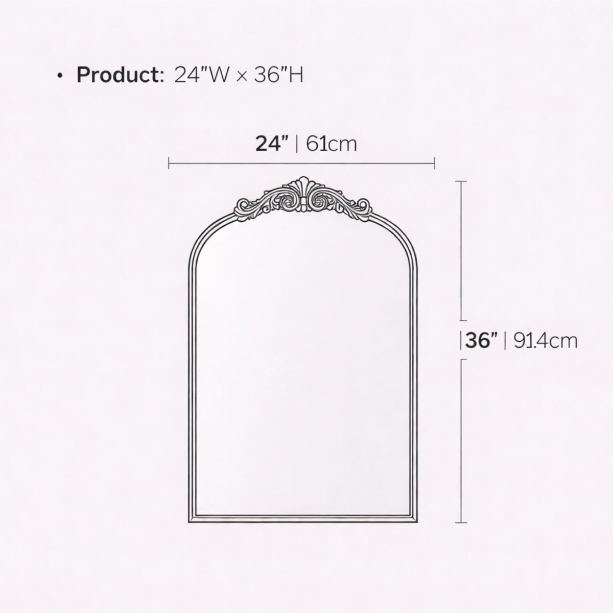 Aveline Estate Mirror | Vintage-Baroque Arched Statement