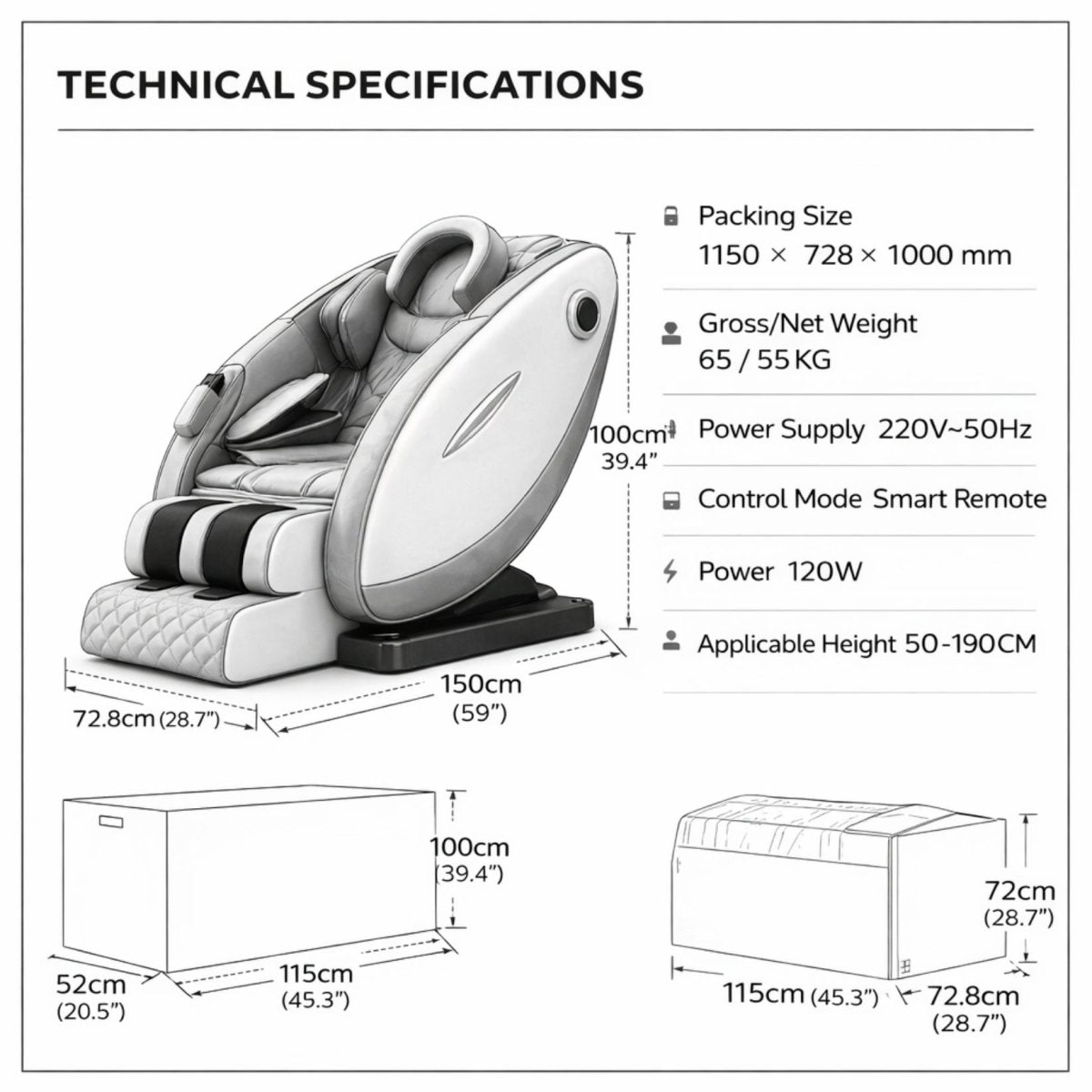 Realm Elysian Sanctuary | Zero-Gravity Shiatsu Massage Recliner