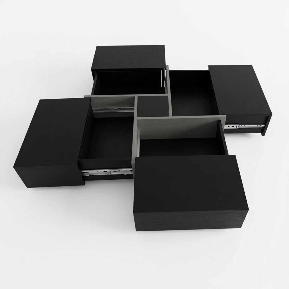 Meridian Storage Table | Modern 4-Drawer Square Coffee Table