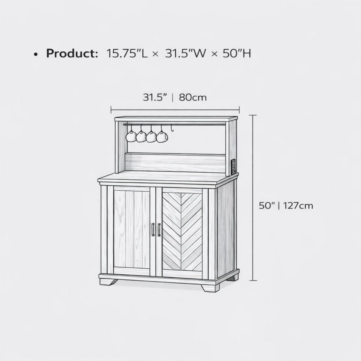 Siena Morning Station | Herringbone Power-Equipped Coffee Bar