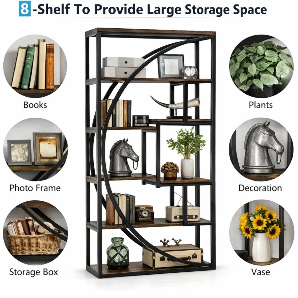 The Meridian Arch Etagere | Industrial Statement Bookshelf