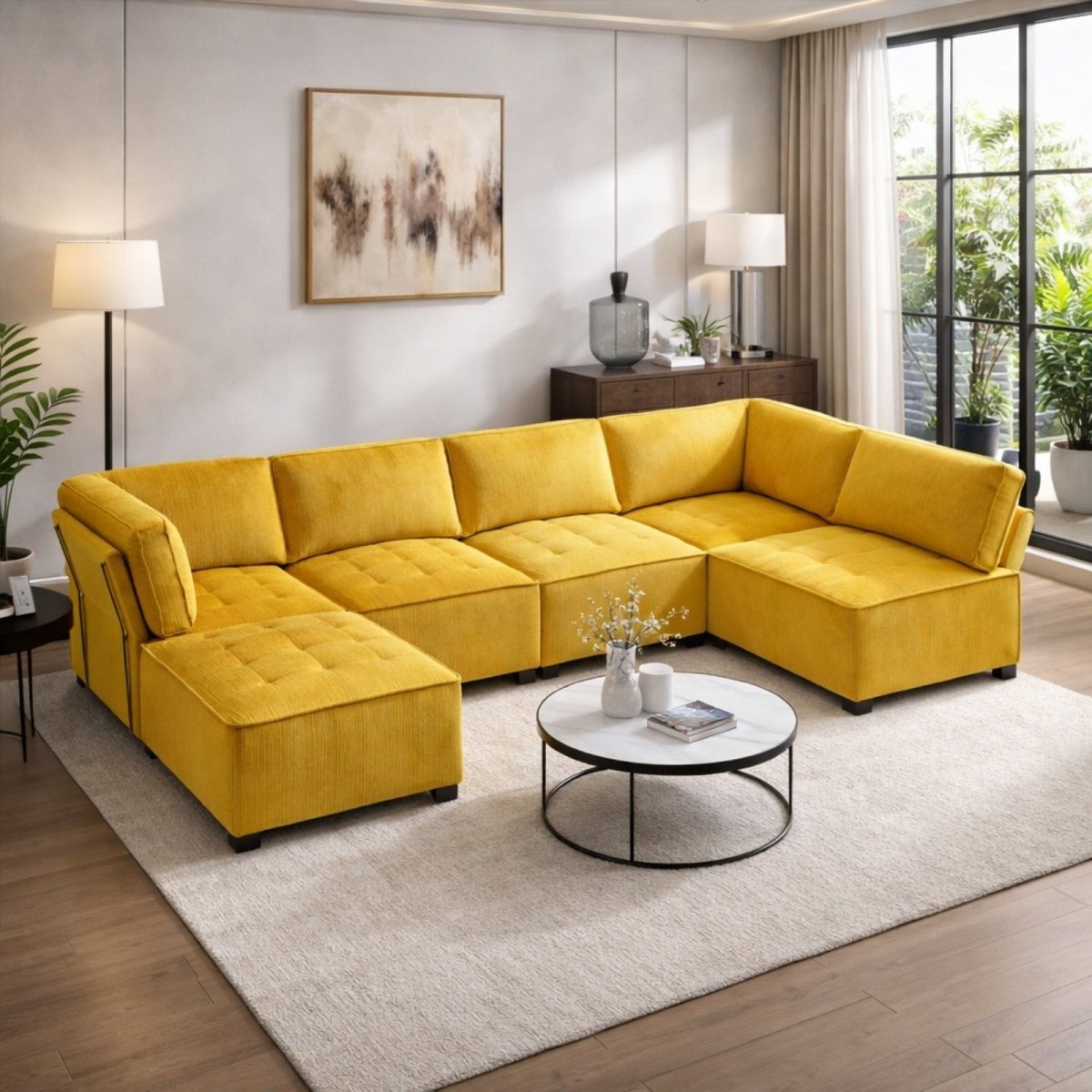The Loft Modular Collection | Deep-Corduroy Cloud Sectional