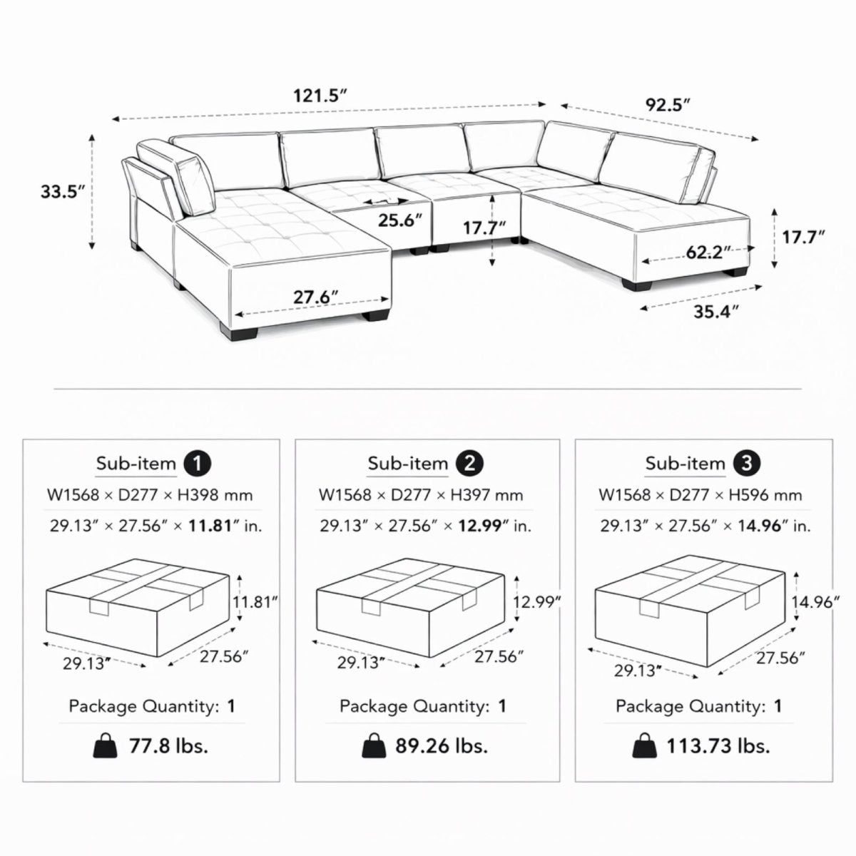 The Loft Modular Collection | Deep-Corduroy Cloud Sectional