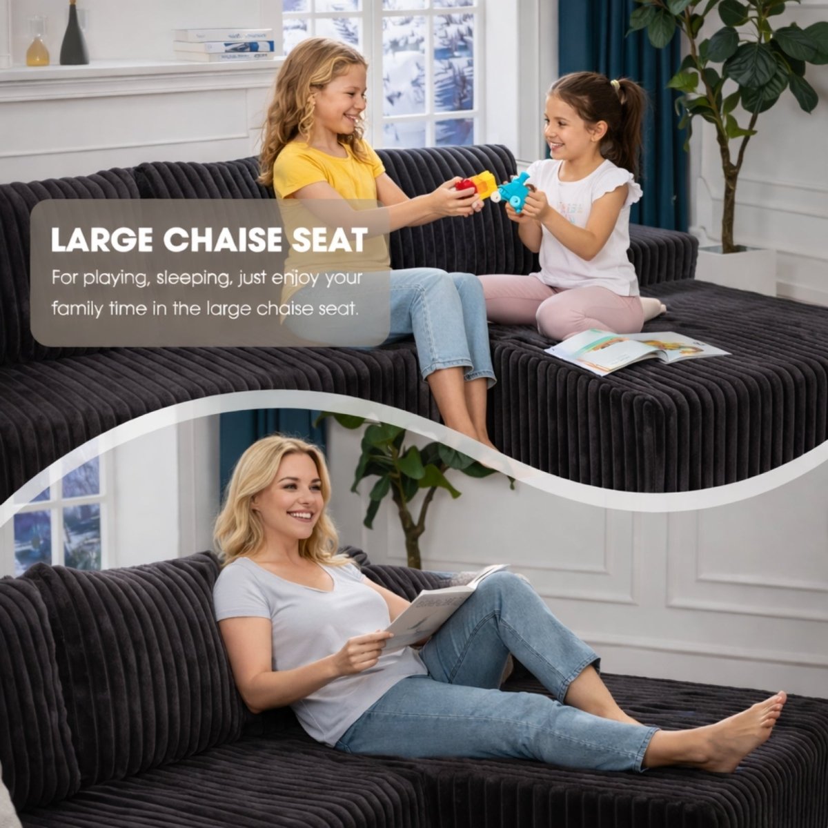 The Altitude Modular | Deep-Seat Cloud Sectional &amp; Ottoman