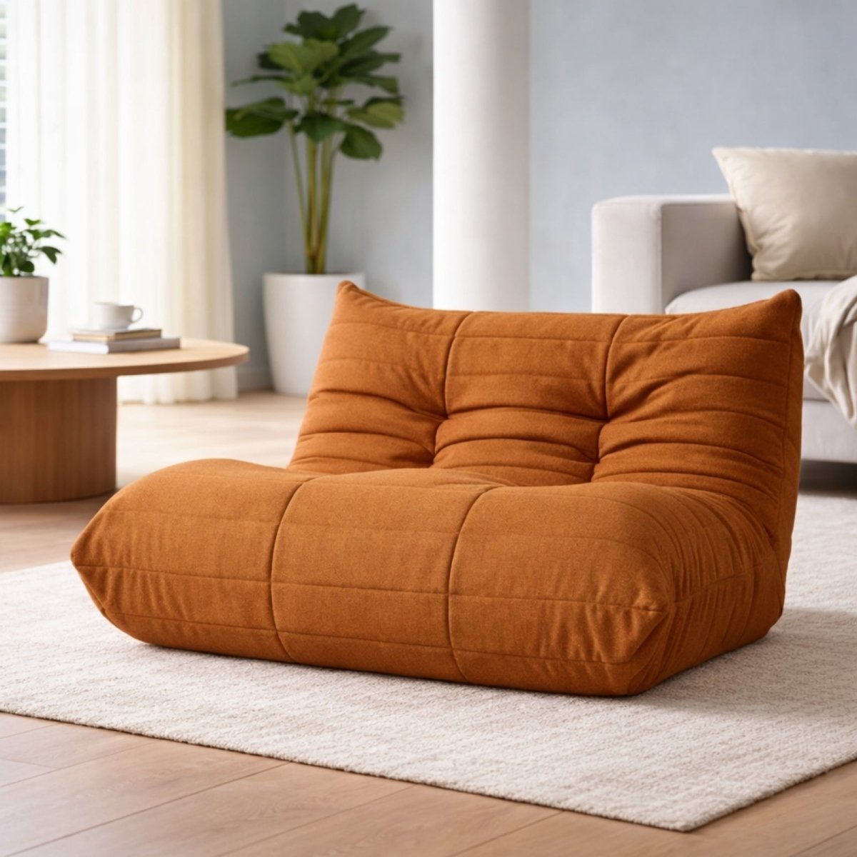 The Dune Low-Profile Lounge | Tufted Mohair Floor Sofa