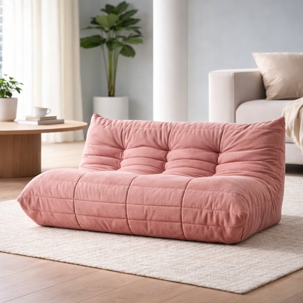 The Dune Low-Profile Lounge | Tufted Mohair Floor Sofa