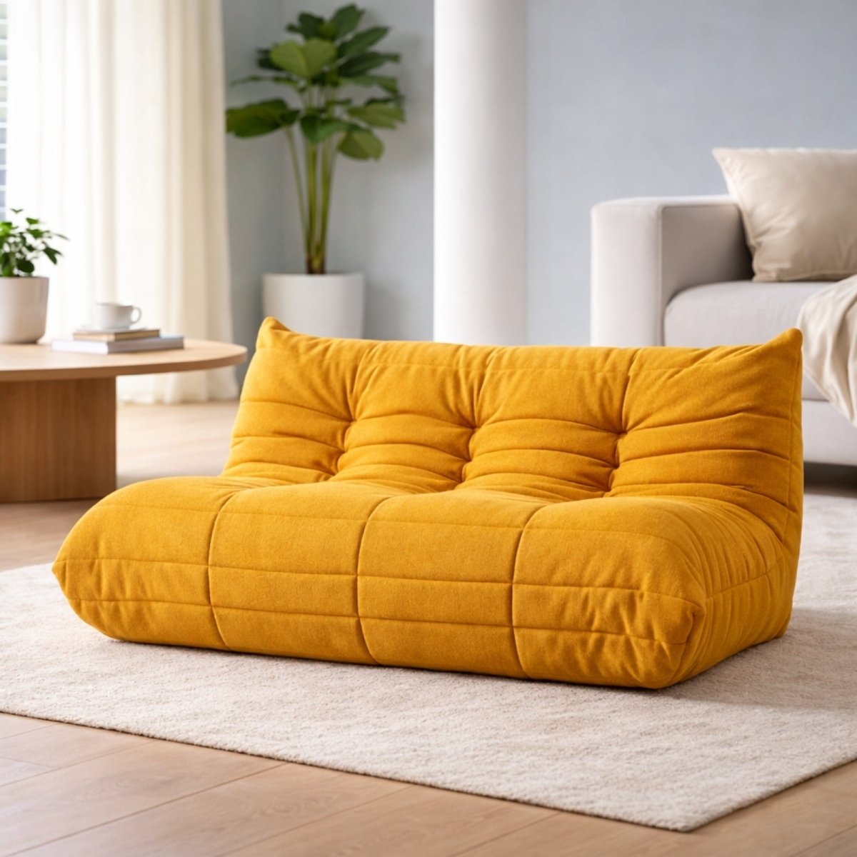 The Dune Low-Profile Lounge | Tufted Mohair Floor Sofa