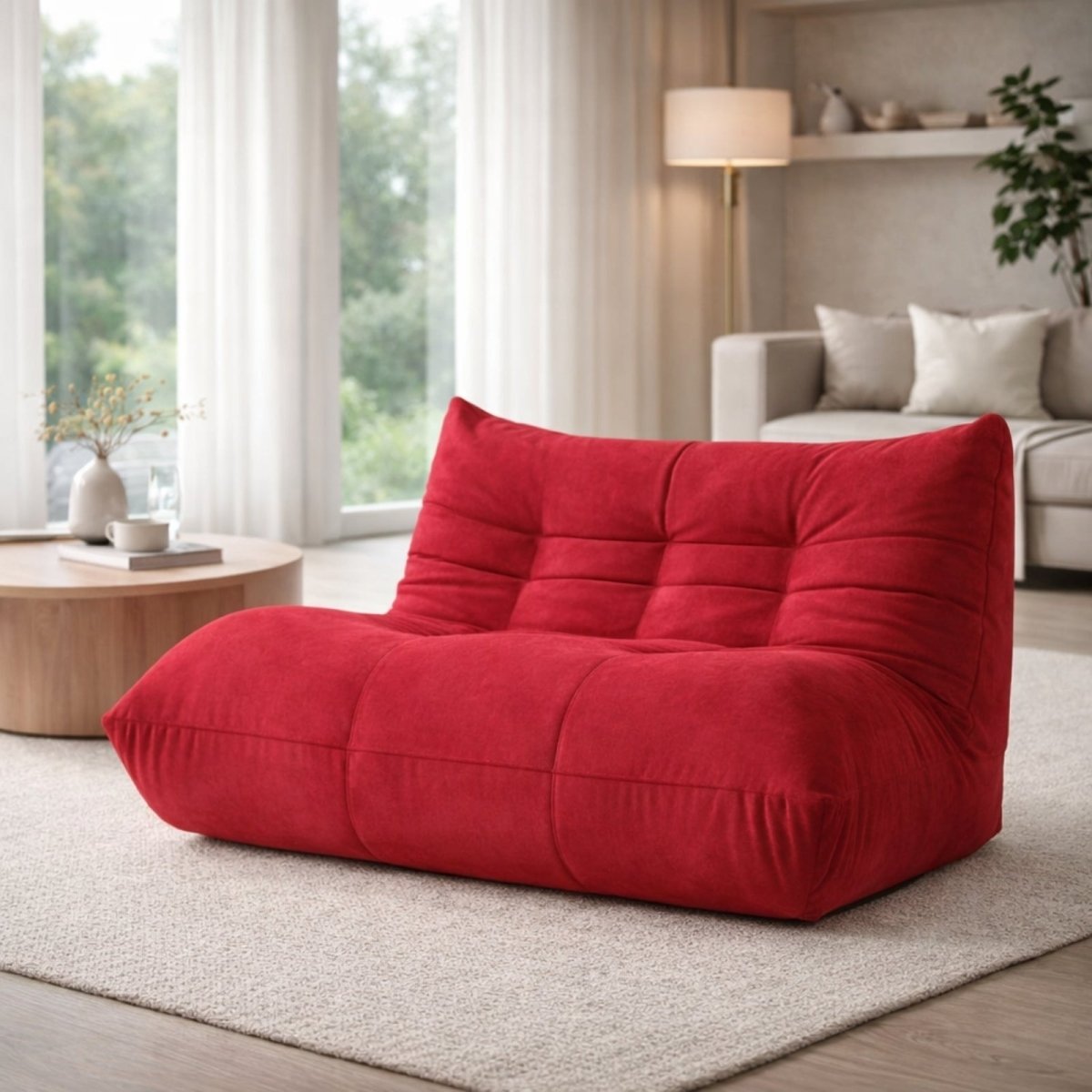 The Dune Low-Profile Lounge | Tufted Mohair Floor Sofa