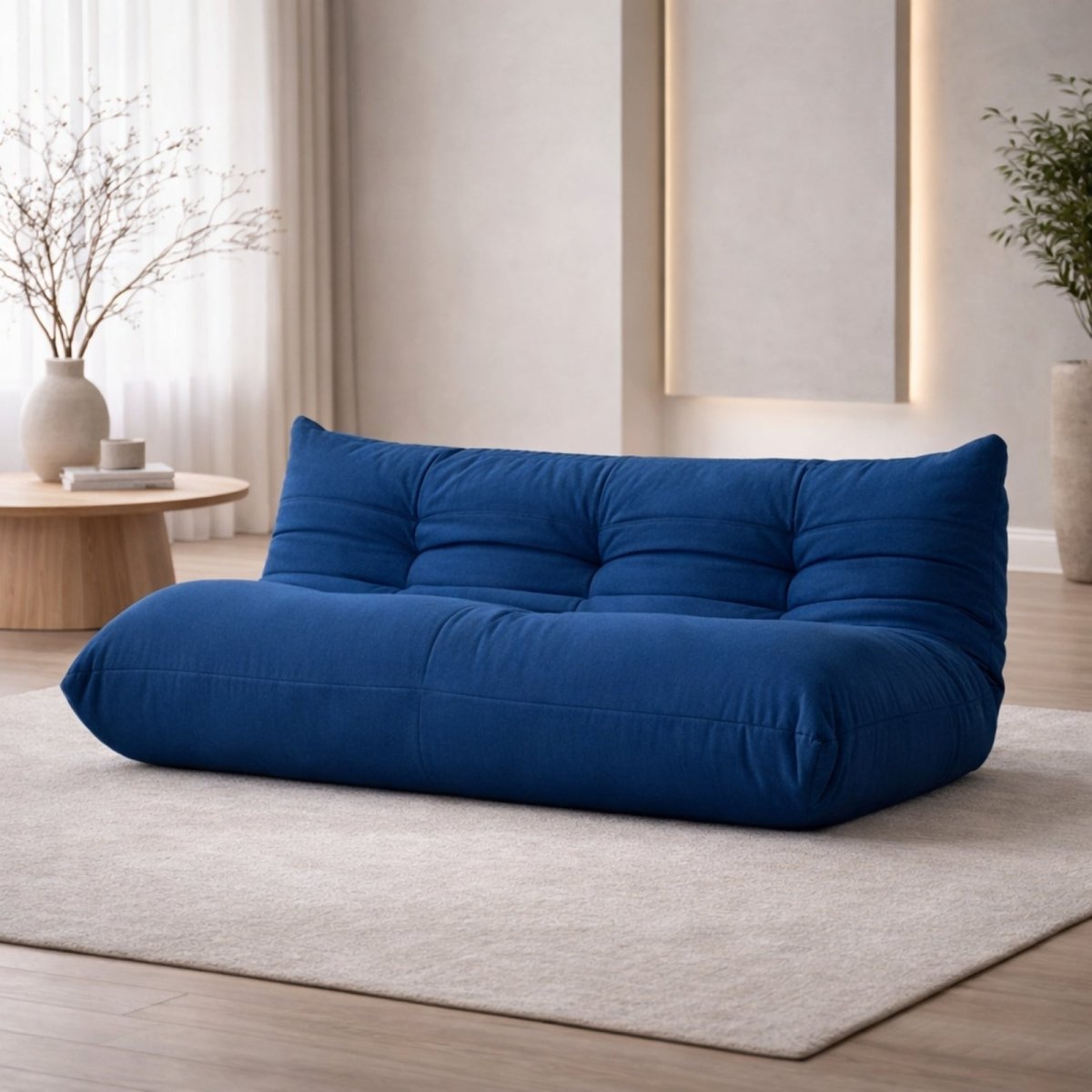 The Dune Low-Profile Lounge | Tufted Mohair Floor Sofa