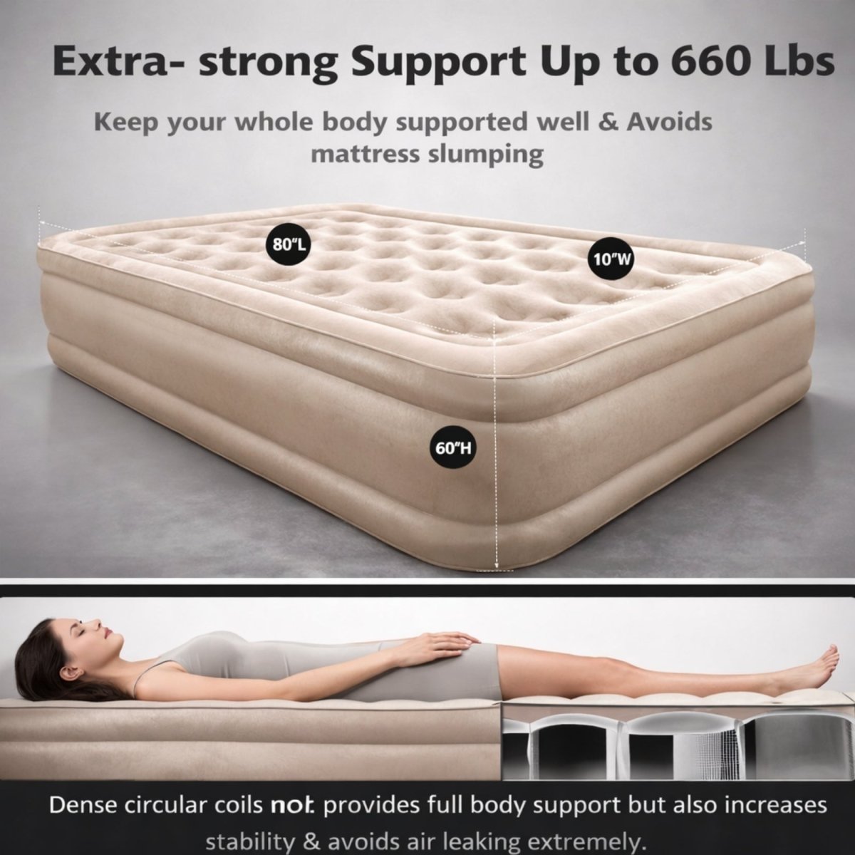 Bastion Cloud-Coil Guest Reserve | Premium Tufted Air Mattress