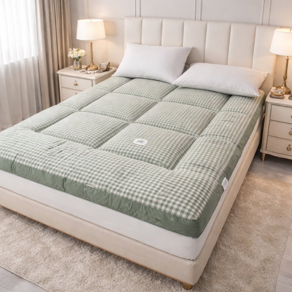 Obsidian Vault Haven Floor Bed | 4-Inch Plush Quilted Roll-Up Futon