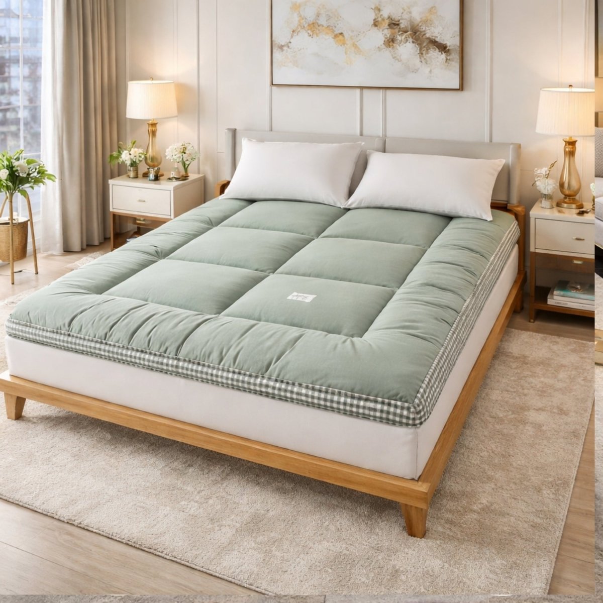 Obsidian Vault Haven Floor Bed | 4-Inch Plush Quilted Roll-Up Futon