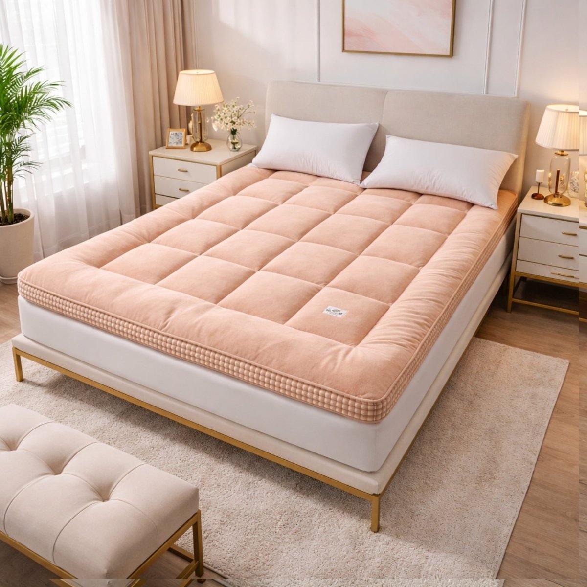 Obsidian Vault Haven Floor Bed | 4-Inch Plush Quilted Roll-Up Futon