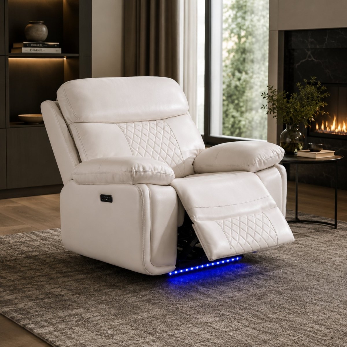 Serenity Sanctuary | Quilted Faux Leather Power Recliner
