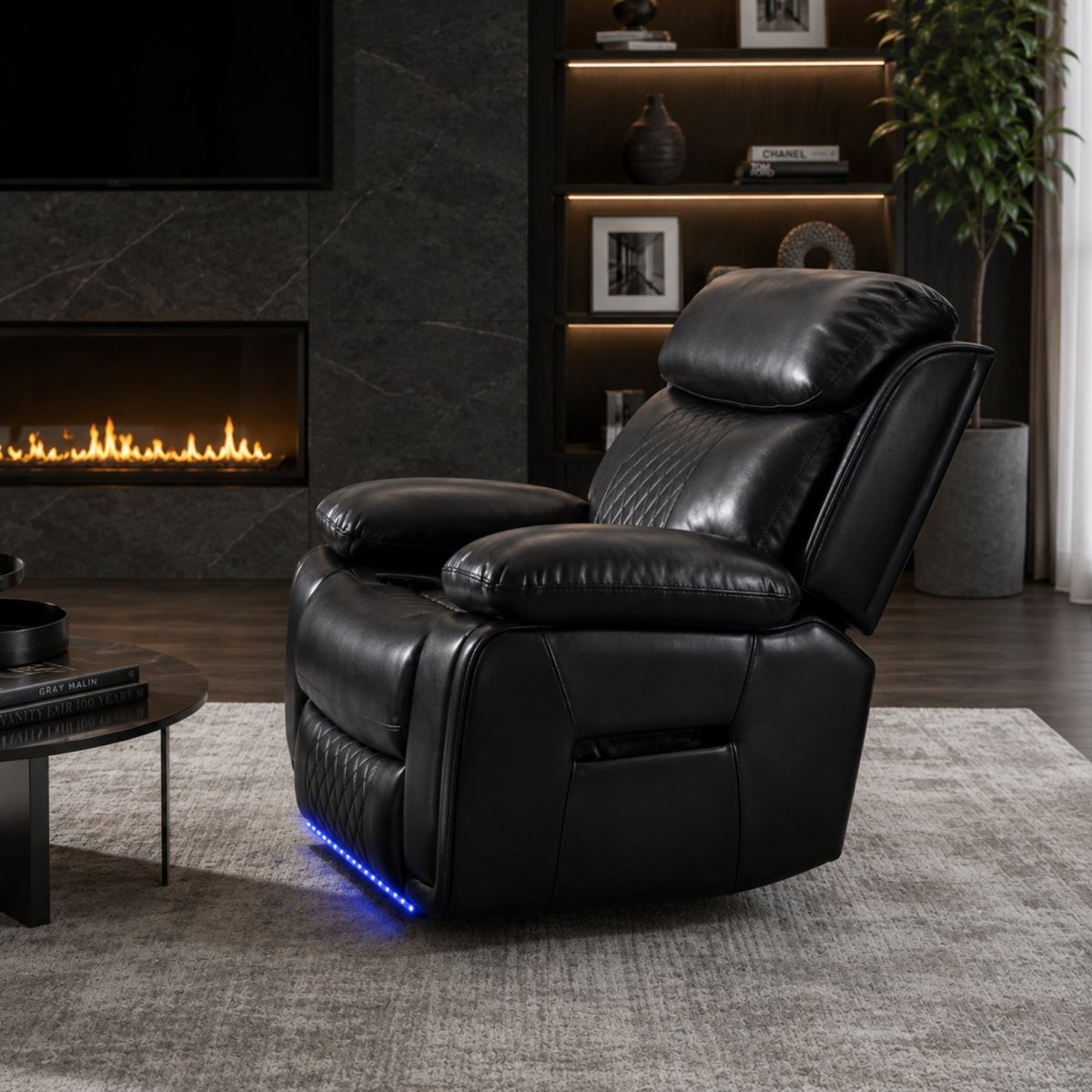Serenity Sanctuary | Quilted Faux Leather Power Recliner