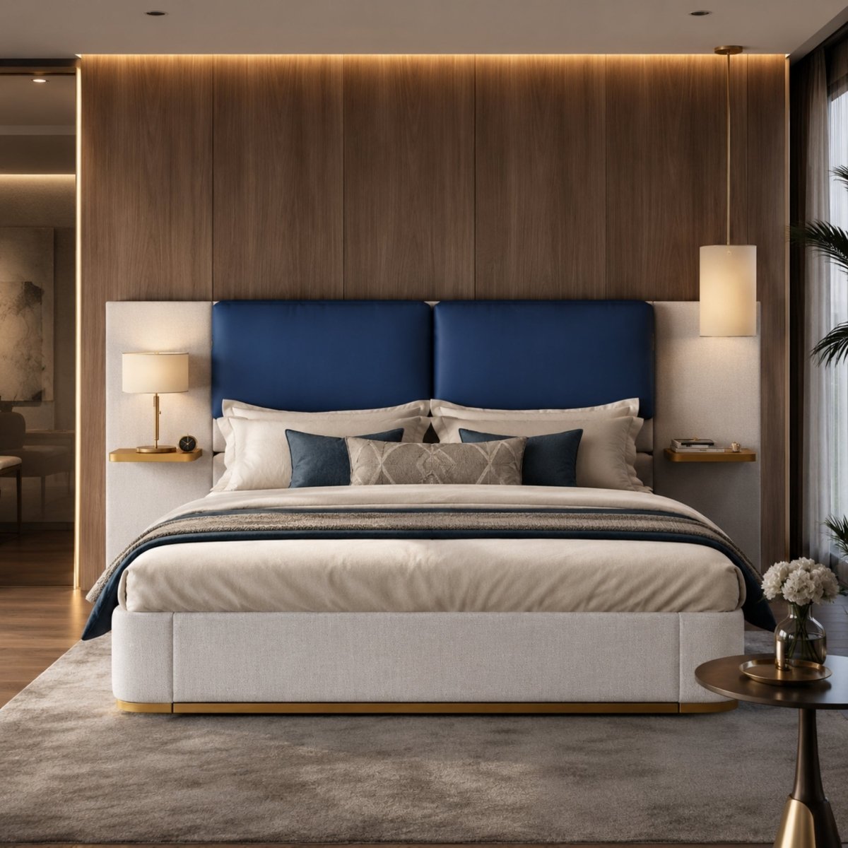 SoftTouch Platform Bed | Modern Upholstered Frame with Floating Nightstands