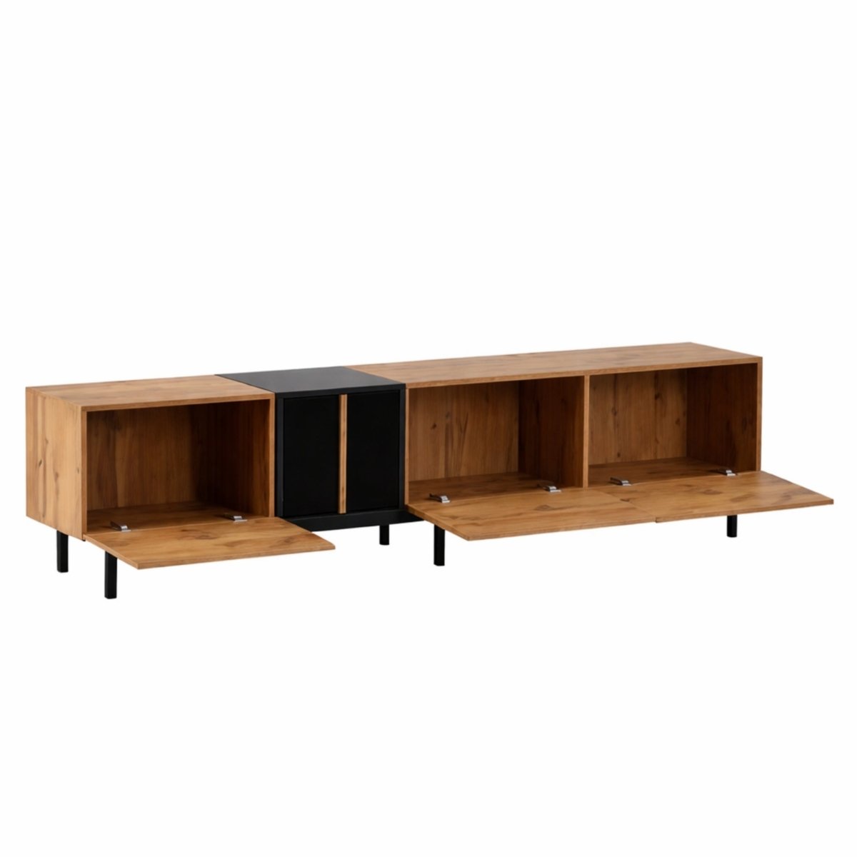 Midnight Oslo Sanctuary Console | Minimalist Wood TV Stand