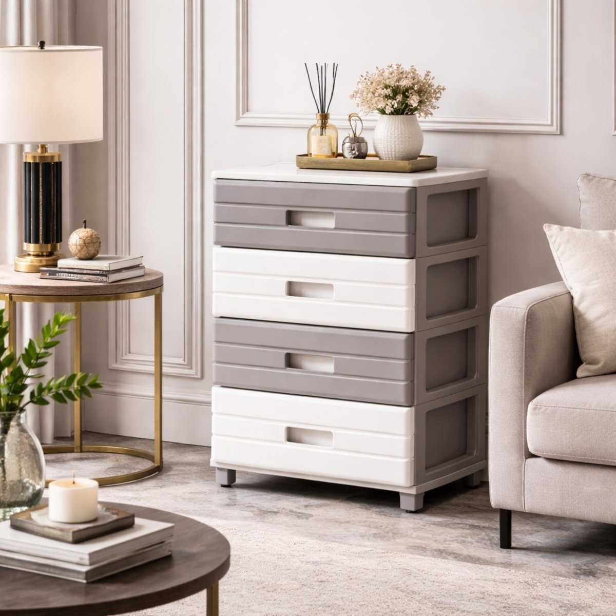 Havenwood Ascend Minimalist Drawer | Multi-Tier Rolling Storage Cabinet