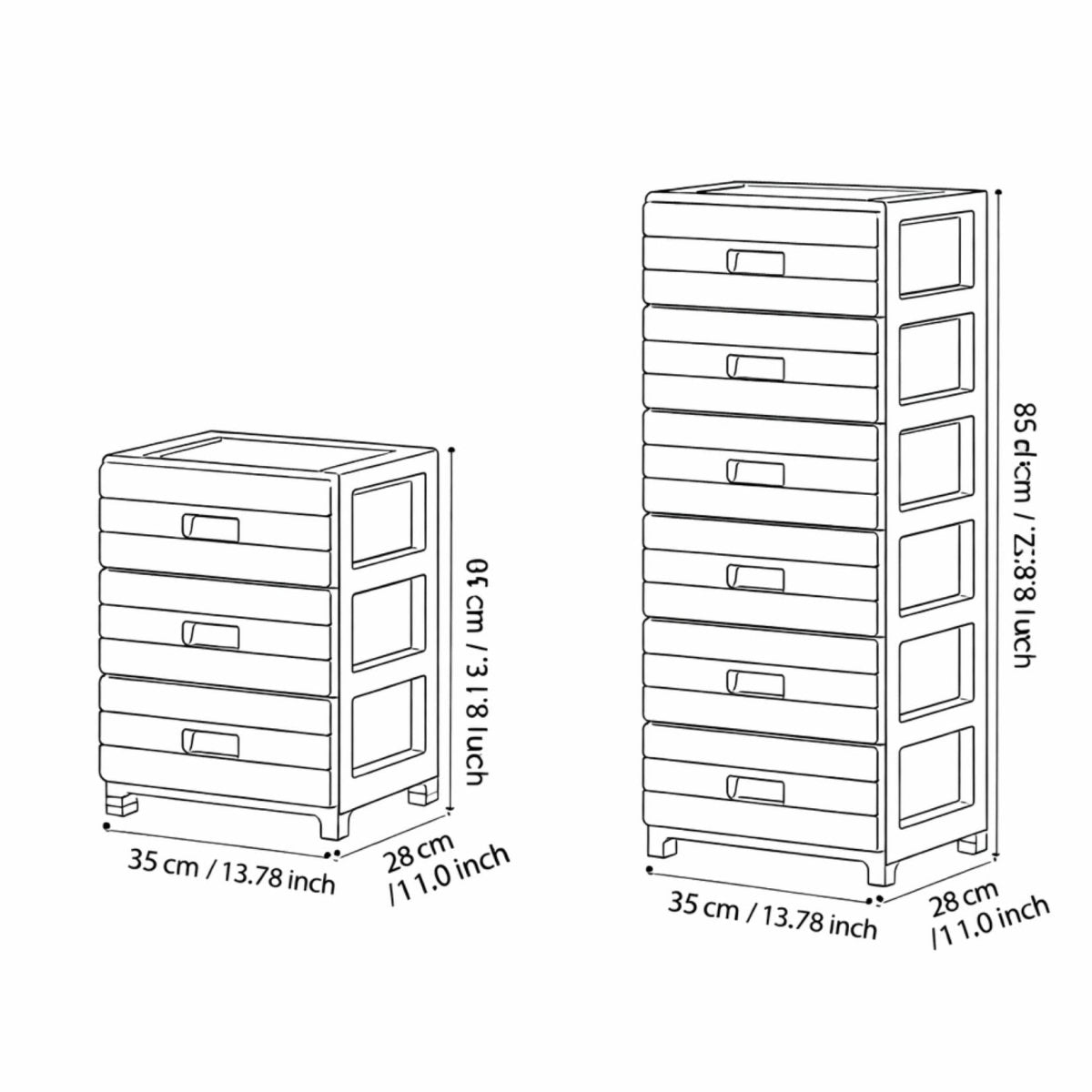 Havenwood Ascend Minimalist Drawer | Multi-Tier Rolling Storage Cabinet