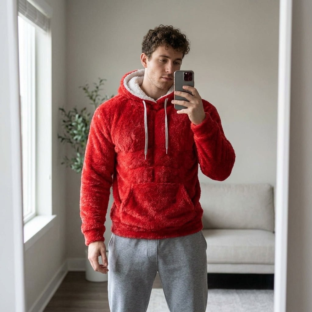 Titan Sherpa Muscle Hoodie | Padded Six Pack Fleece Pullover