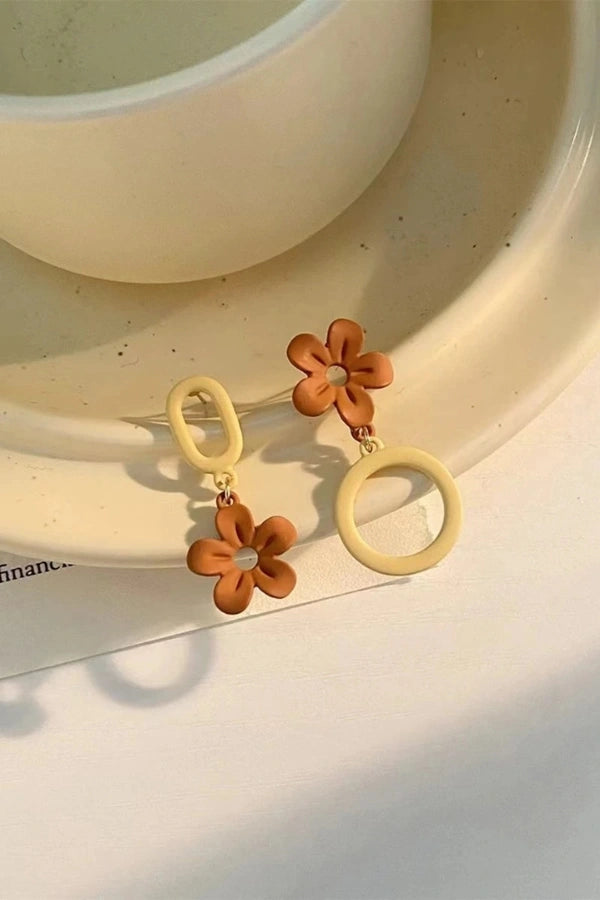 Flower Dual Tone Earrings