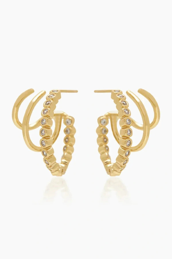 Sakura Gold Triple Hoops