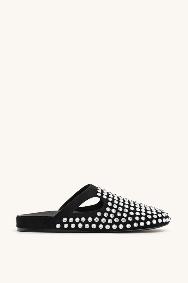 Hera Crystal Flat Mule Shoes