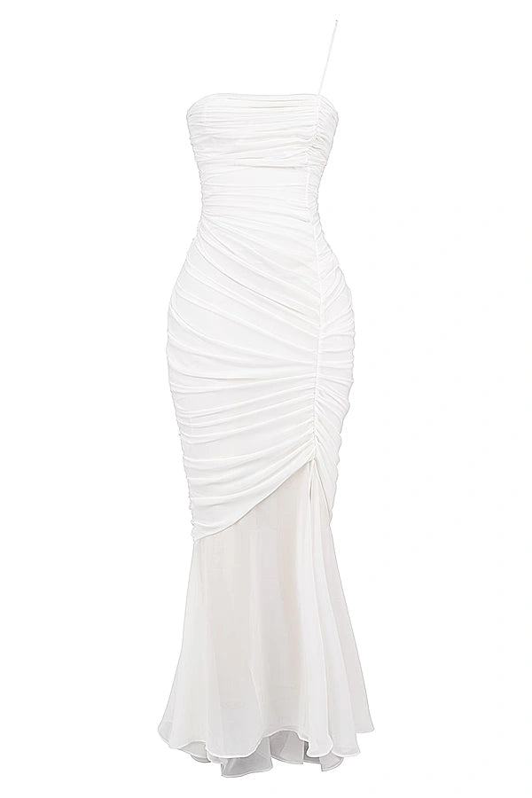 Ivory Ruched Gown