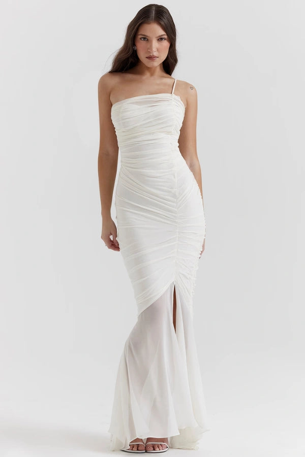 Ivory Ruched Gown