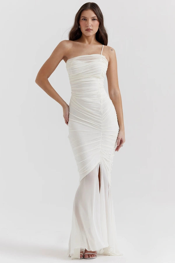 Ivory Ruched Gown