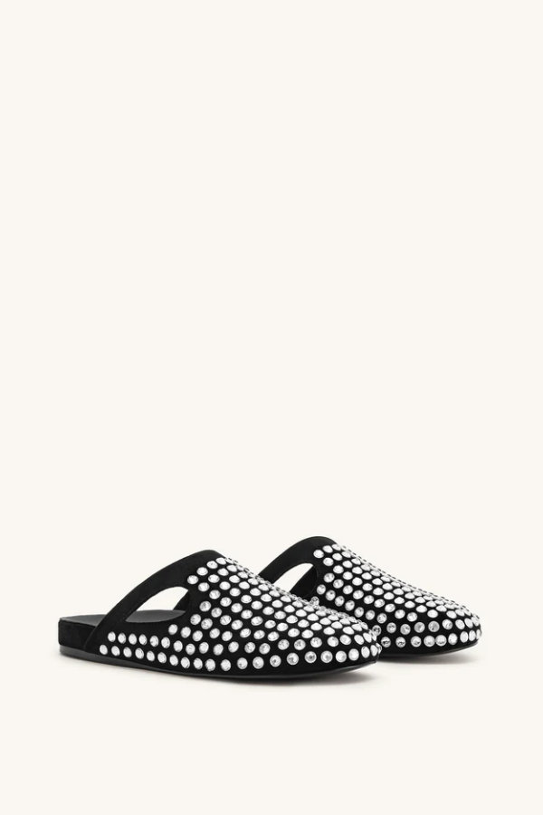 Hera Crystal Flat Mule Shoes