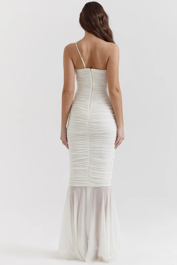 Ivory Ruched Gown