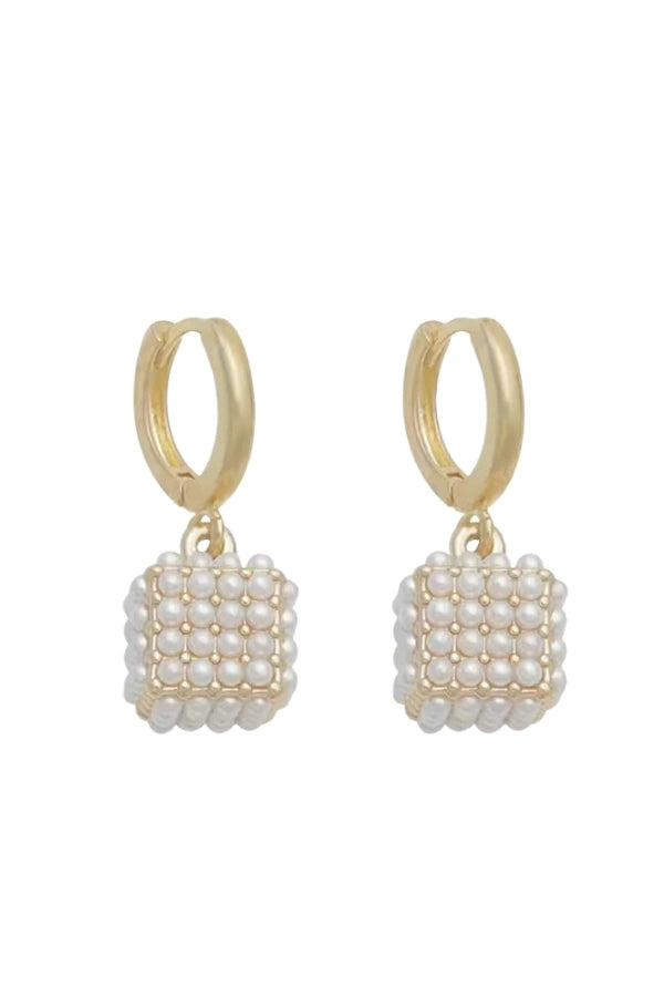 Pearl Cube Earrings